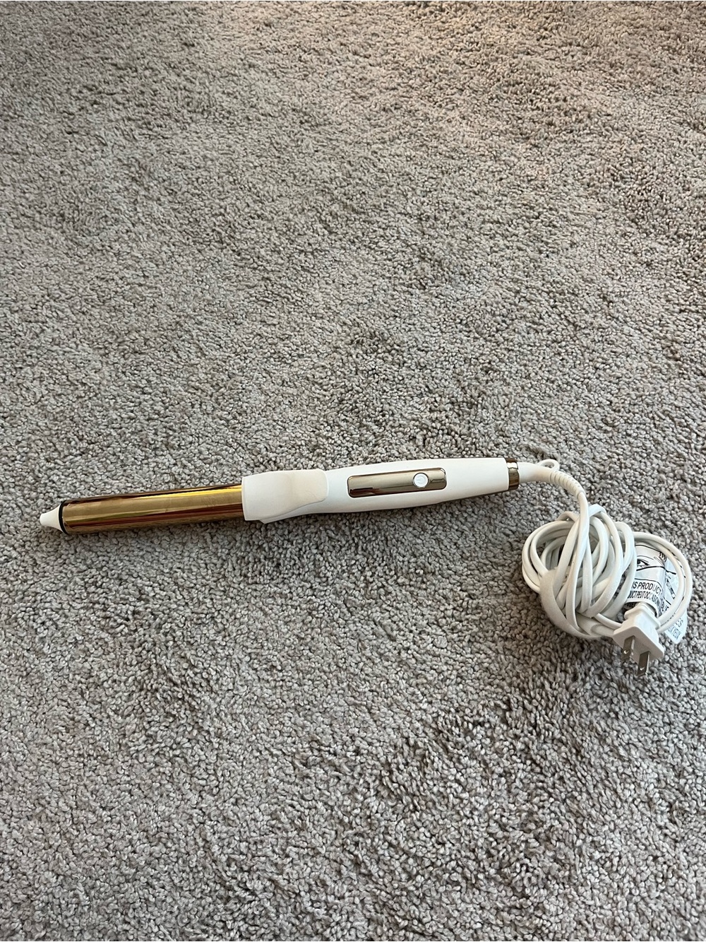 Kristen Ess White and Gold 1 1/4” Curling Wand